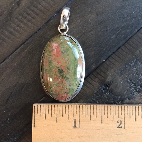 Silver & Unakite (Bad Habits Pendant) Pendant - Picture 7 of 13